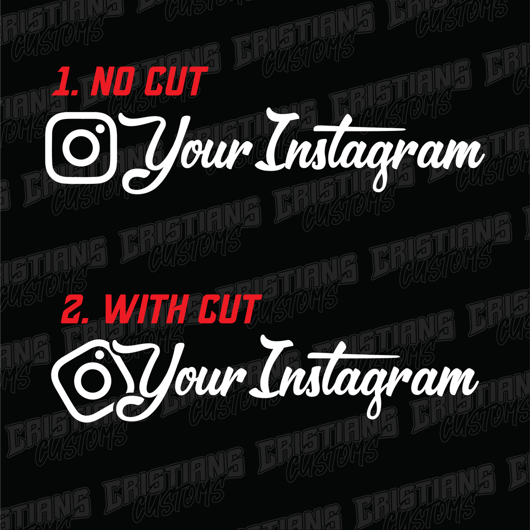 Instagram username Decal